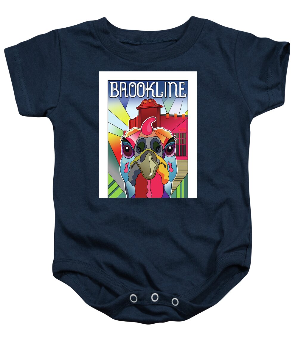 Brookline Baby Onesie featuring the digital art Turkeypalooza by Caroline Barnes