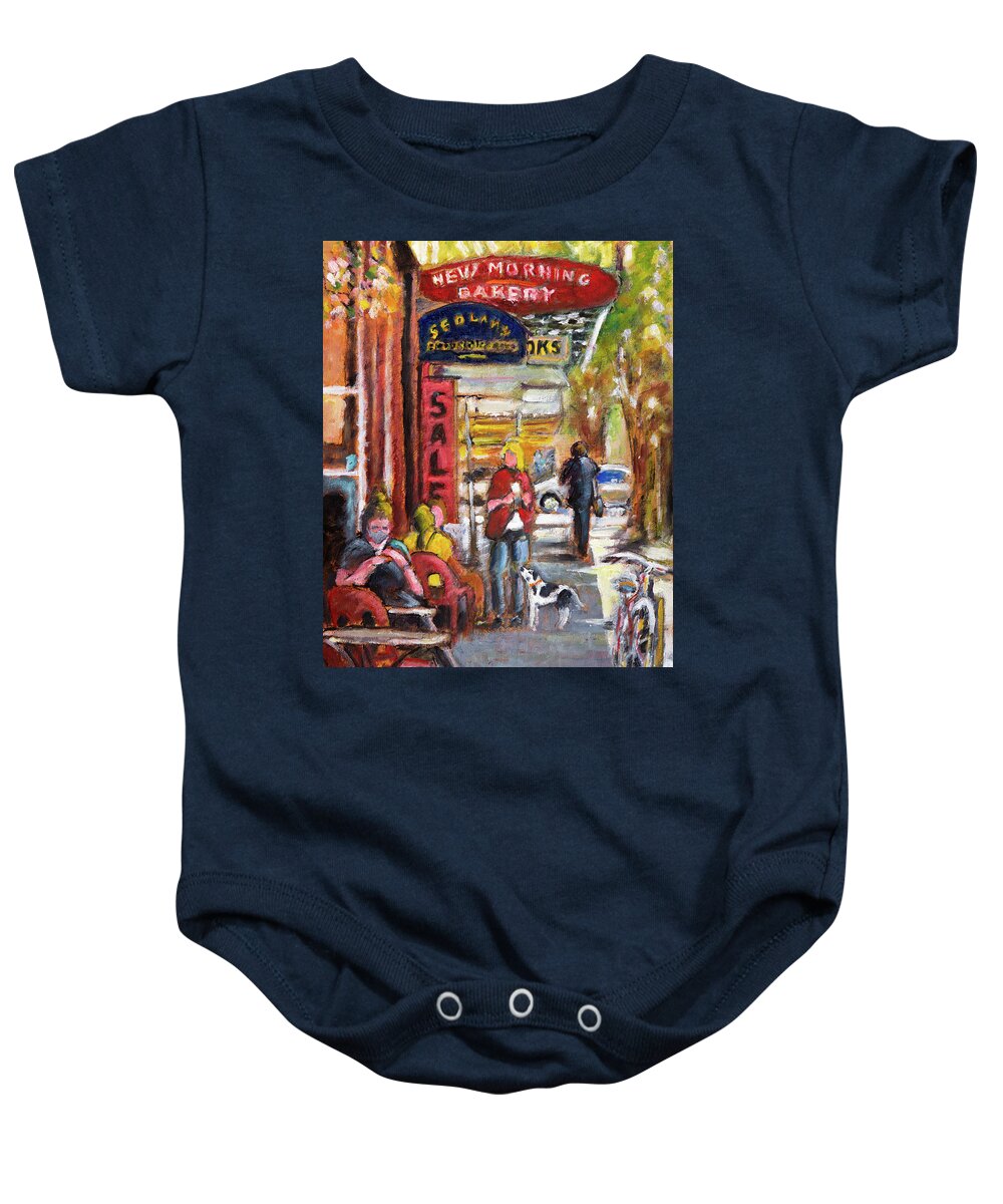 New Morning Bakery Baby Onesie featuring the painting New Morning Bakery #1 by Mike Bergen