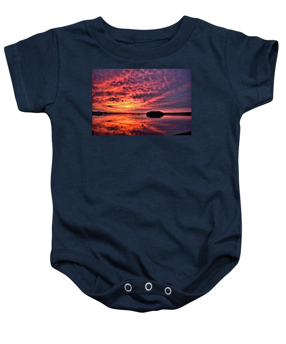 Onset Baby Onesie featuring the photograph Onset Bay Sunrise #1 by Bruce Gannon