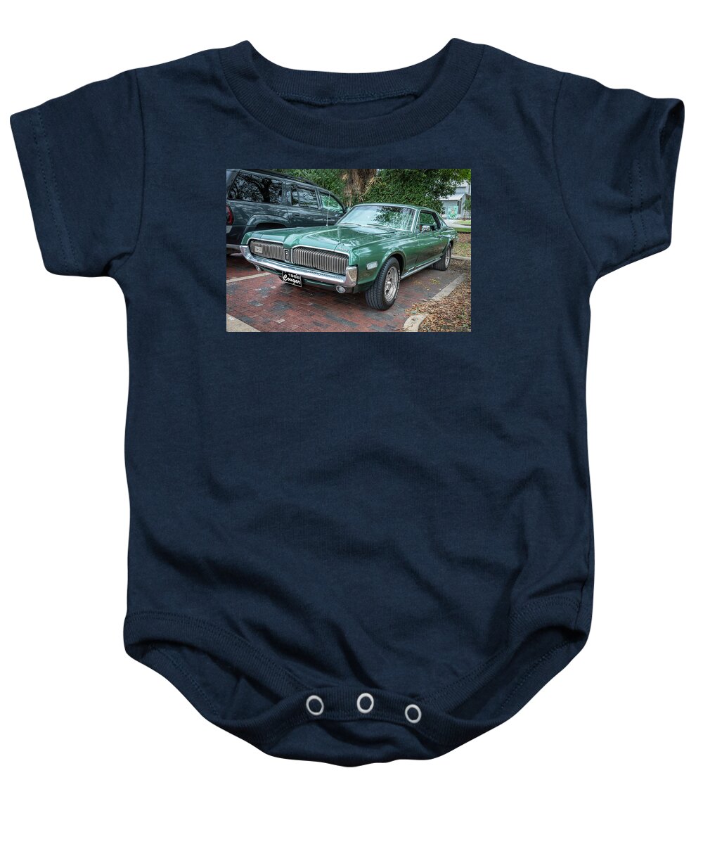 1968 Green Mercury Cougar Baby Onesie featuring the photograph 1968 Mercury Cougar X107 by Rich Franco