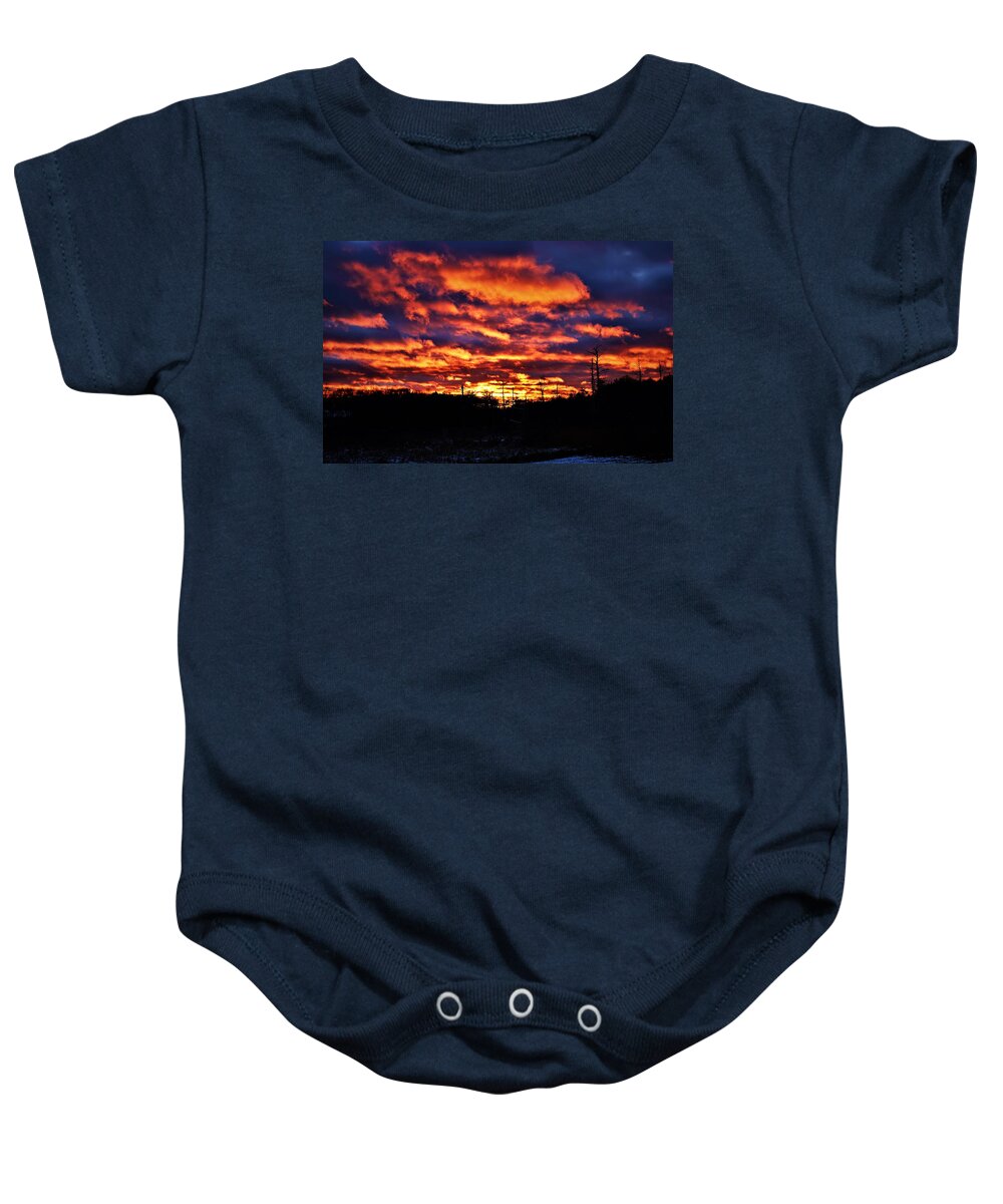 - Lee Nh Sunset Baby Onesie featuring the photograph - Lee NH sunset #2 by THERESA Nye