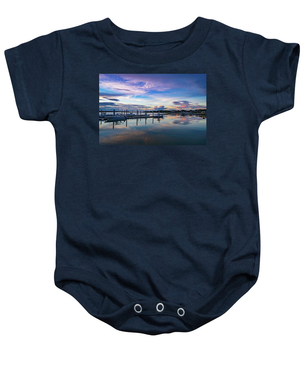 Hilton Head Island Baby Onesie featuring the photograph Hilton Head Island South Carolina Boat Dock Marina #4 by Dave Morgan