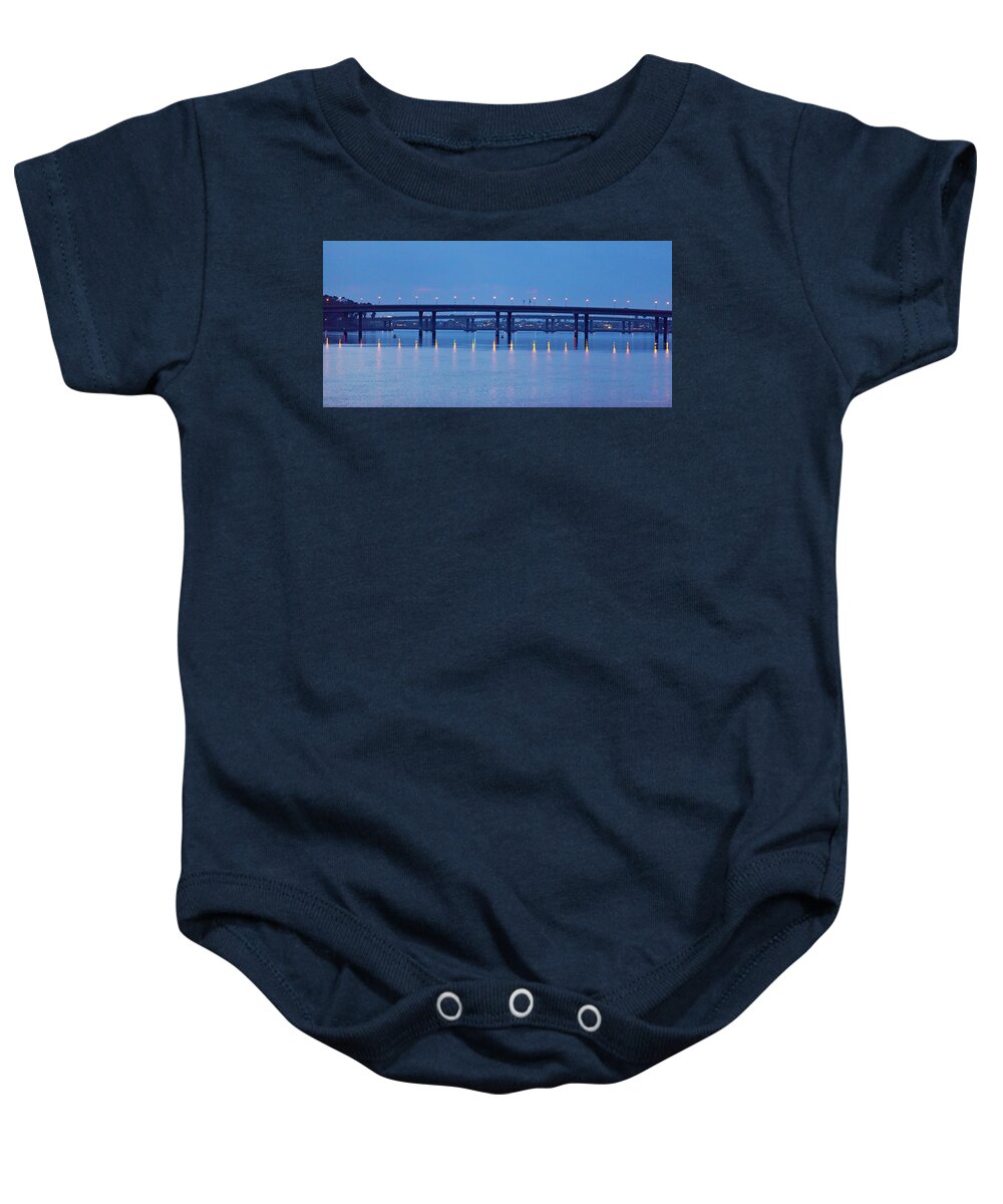 Ocean Baby Onesie featuring the photograph A Crossing of the Bay by Ryan Huebel