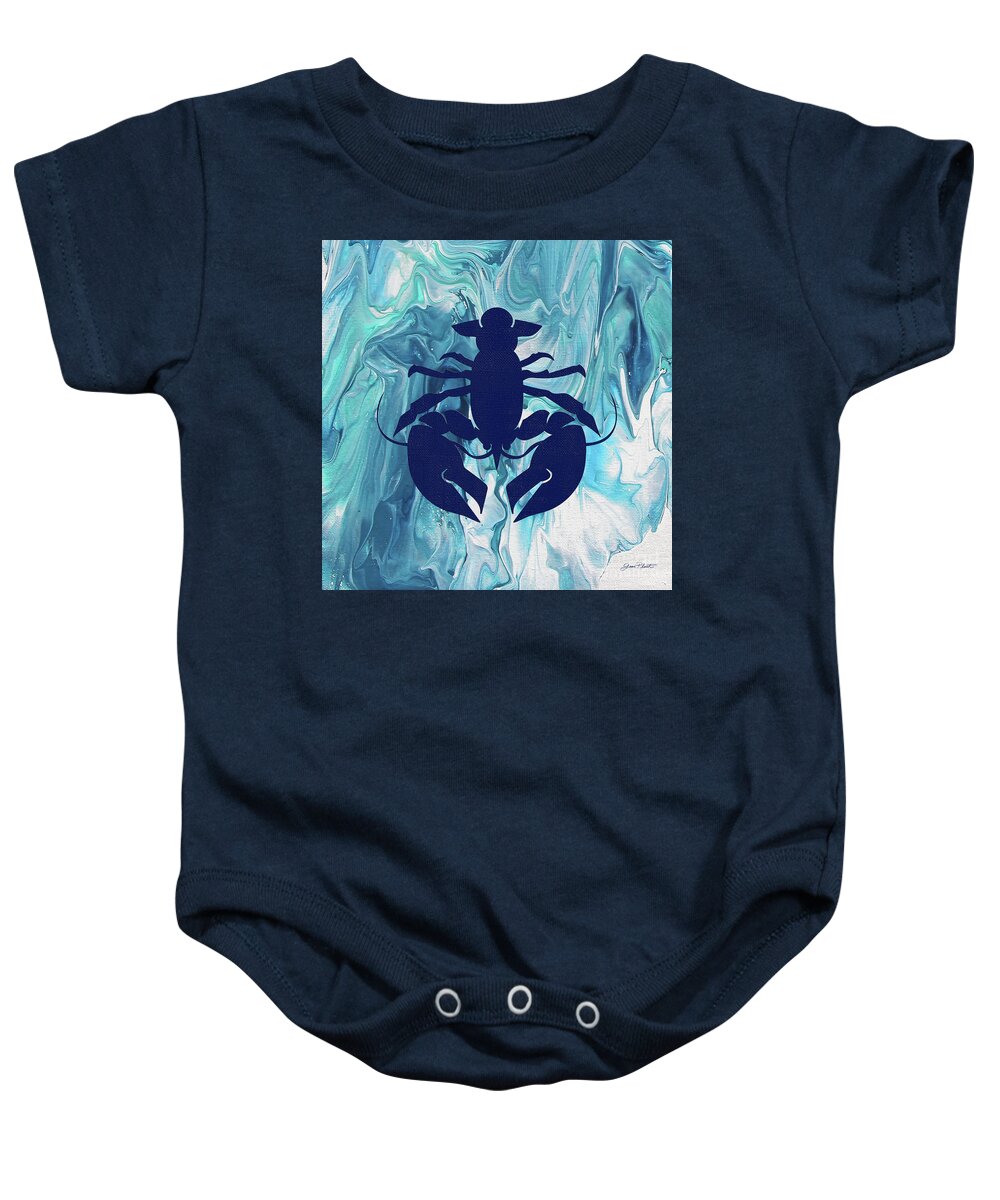 Abstract Baby Onesie featuring the painting Abstract Ocean G by Jean Plout