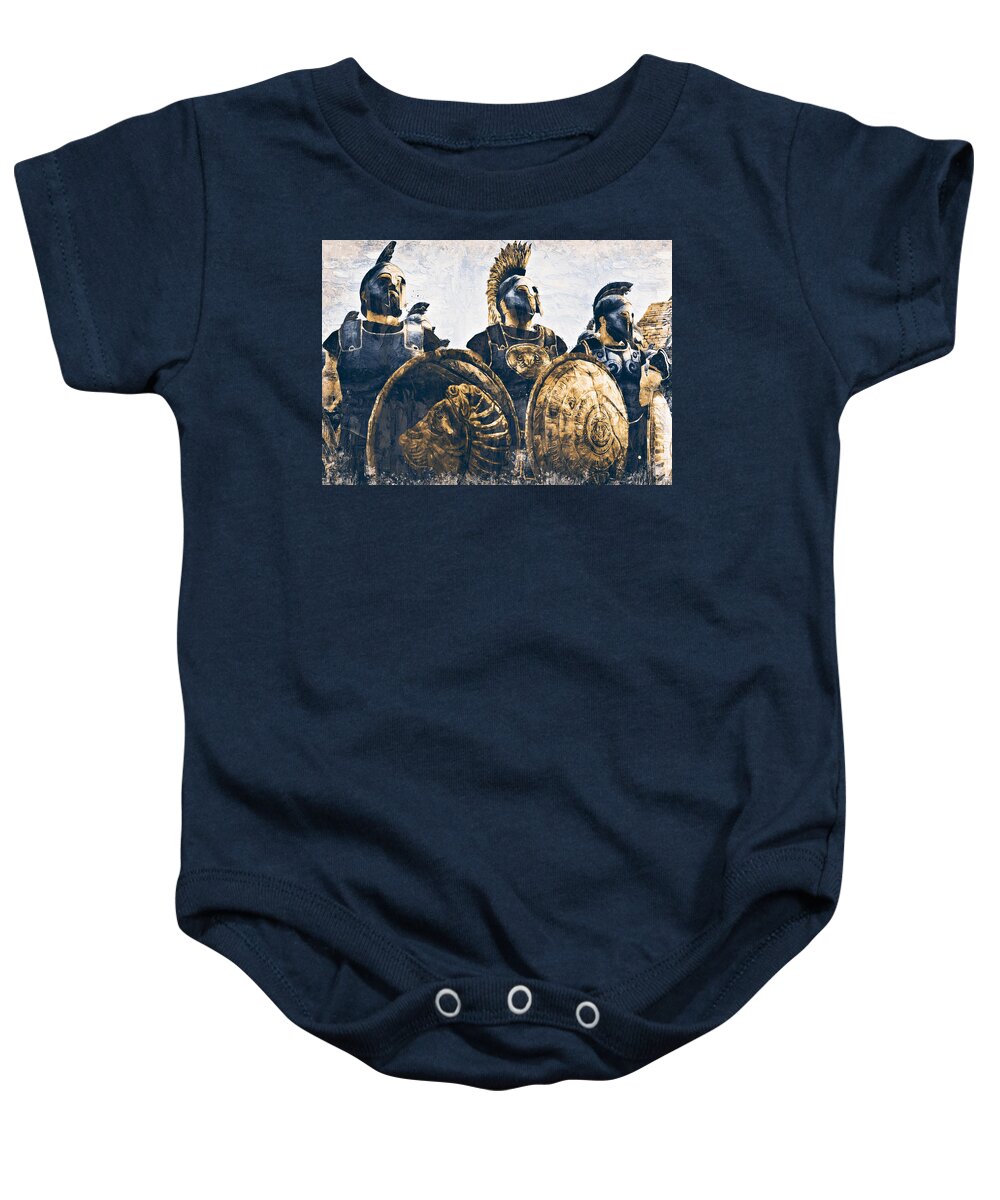 Greek Warrior Baby Onesie featuring the painting Ancient Greek Hoplite - 12 by AM FineArtPrints