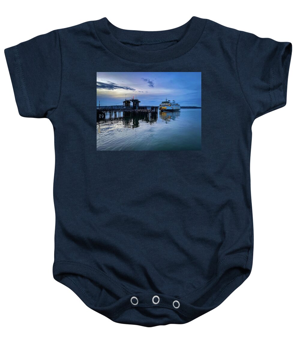 Sea Baby Onesie featuring the photograph Arriving of ferry by Anamar Pictures