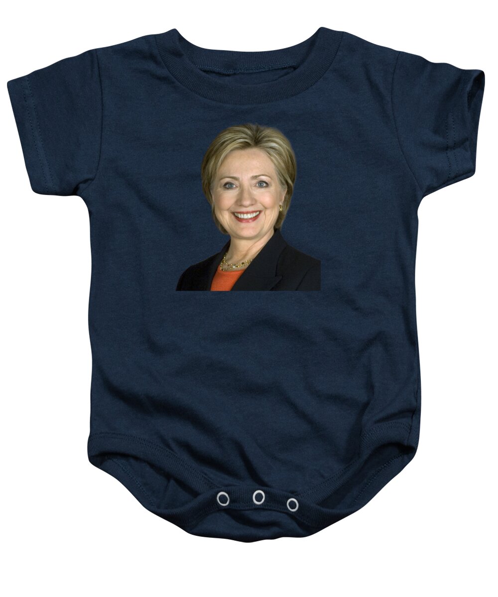 Hillary Clinton Baby Onesie featuring the photograph Hillary Clinton by War Is Hell Store