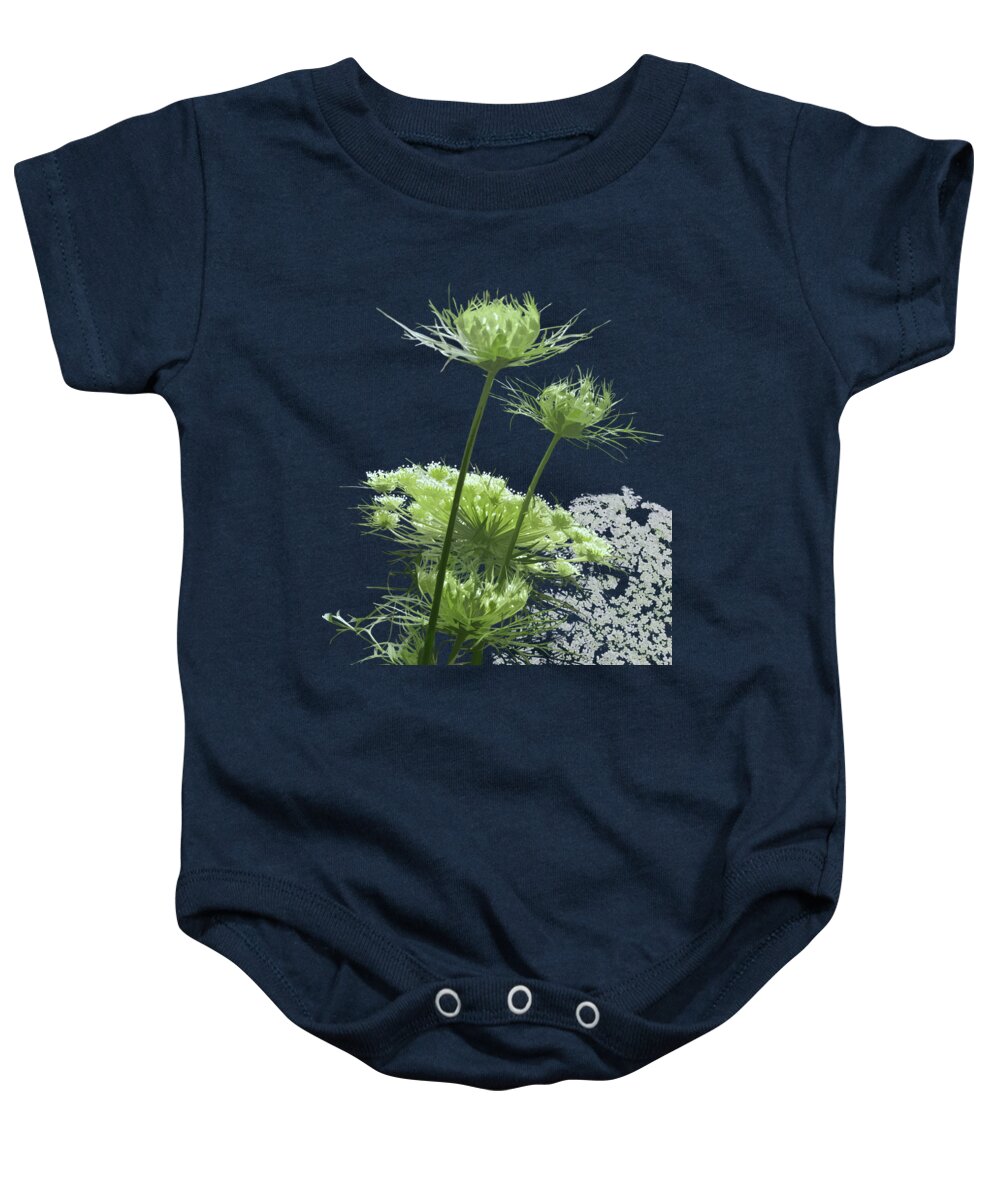 Queen Anne's Lace Baby Onesie featuring the digital art Summer Lace by Gina Harrison
