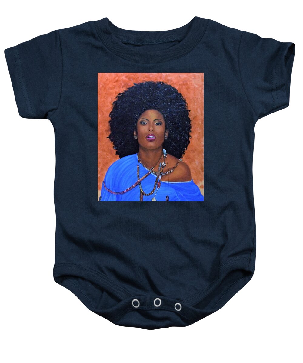 Natural Hair Baby Onesie featuring the painting Au Natural by Victor Thomason