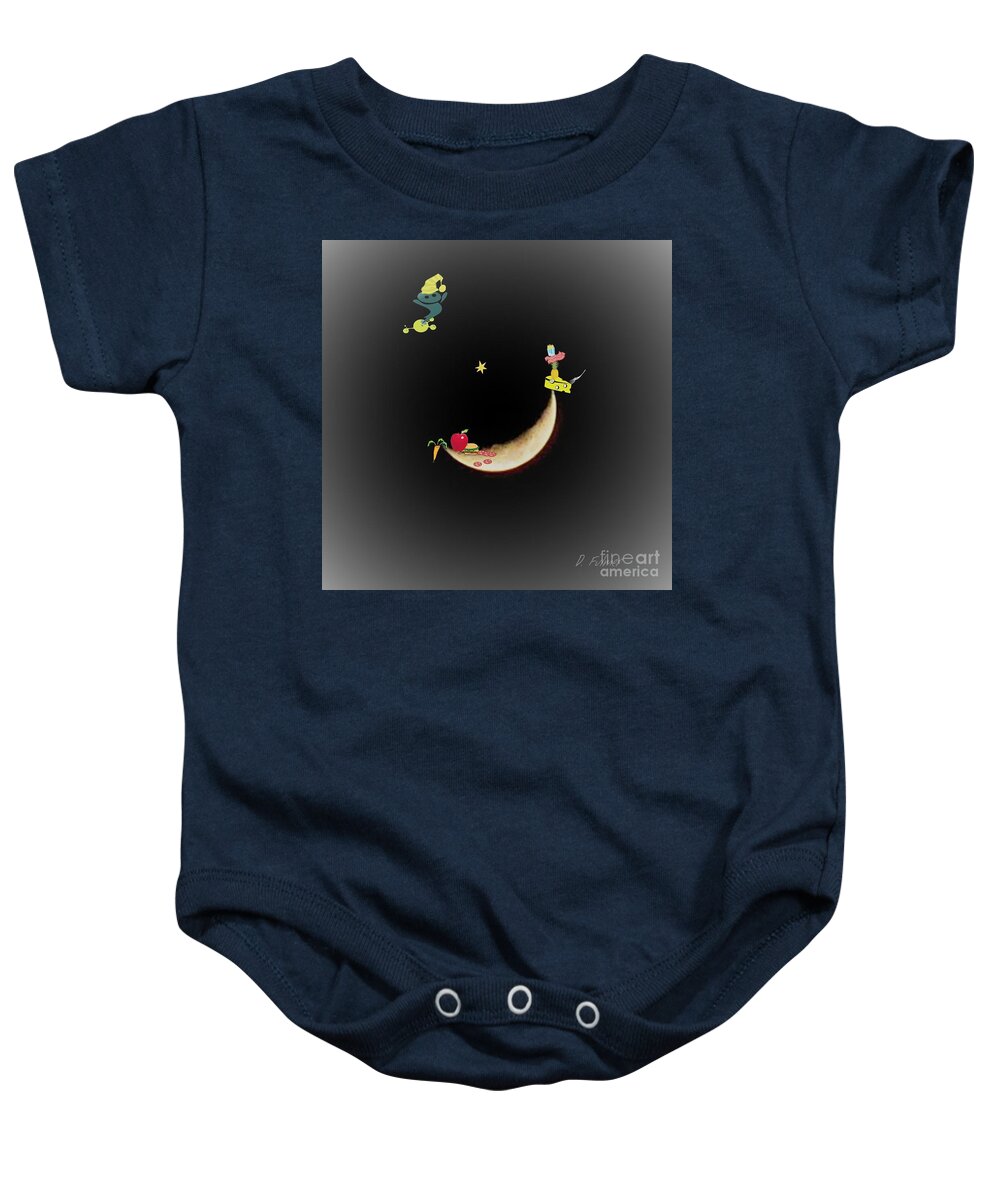 Dreams Baby Onesie featuring the mixed media Bedtime Snack by Denise F Fulmer