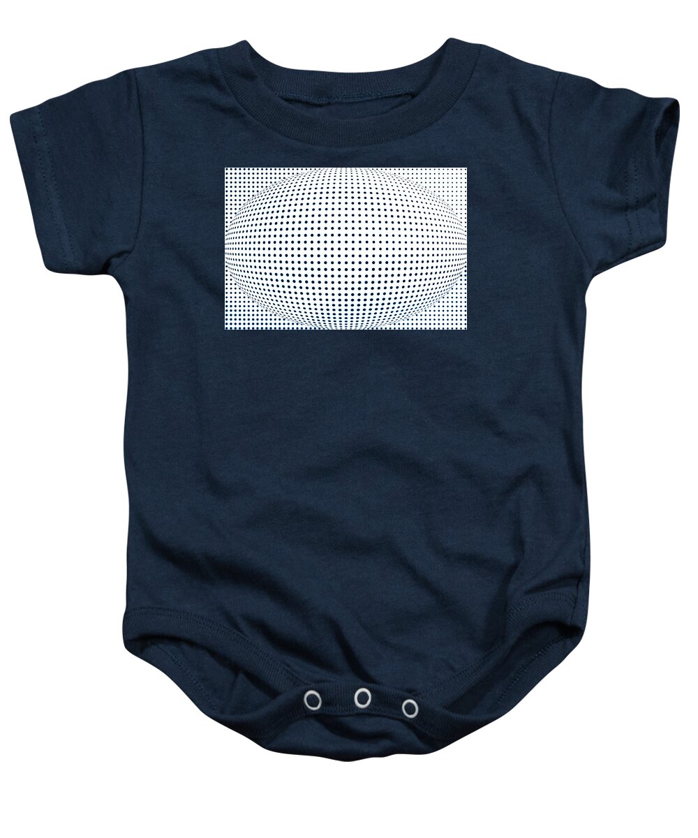 Abstract Baby Onesie featuring the photograph Black And White Spherical Background by Severija Kirilovaite