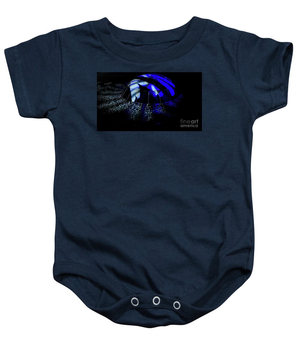 Copenhagen Baby Onesie featuring the photograph Blue lights and shadows by Agnes Caruso