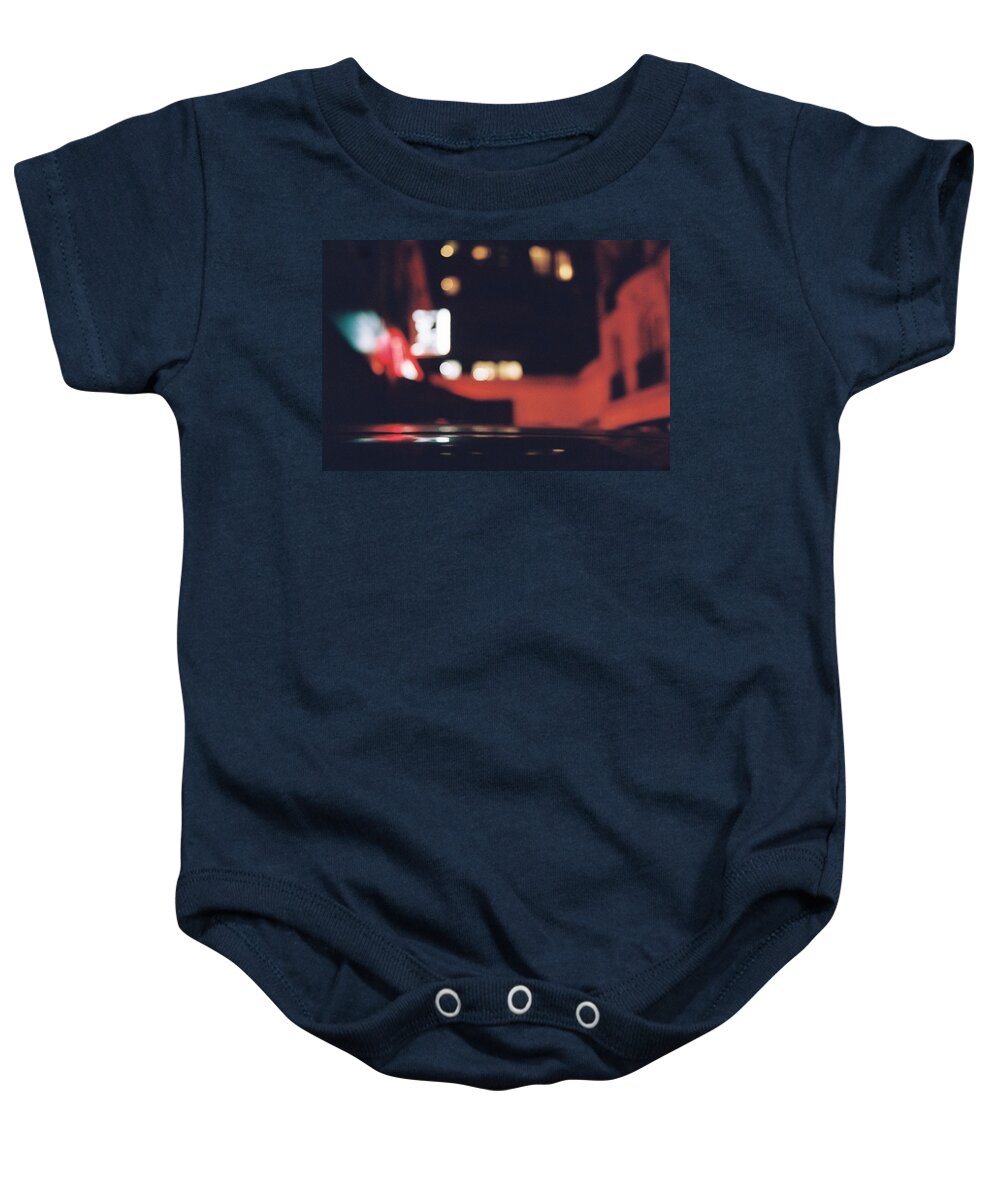Night Baby Onesie featuring the photograph Blurry night by Barthelemy De Mazenod
