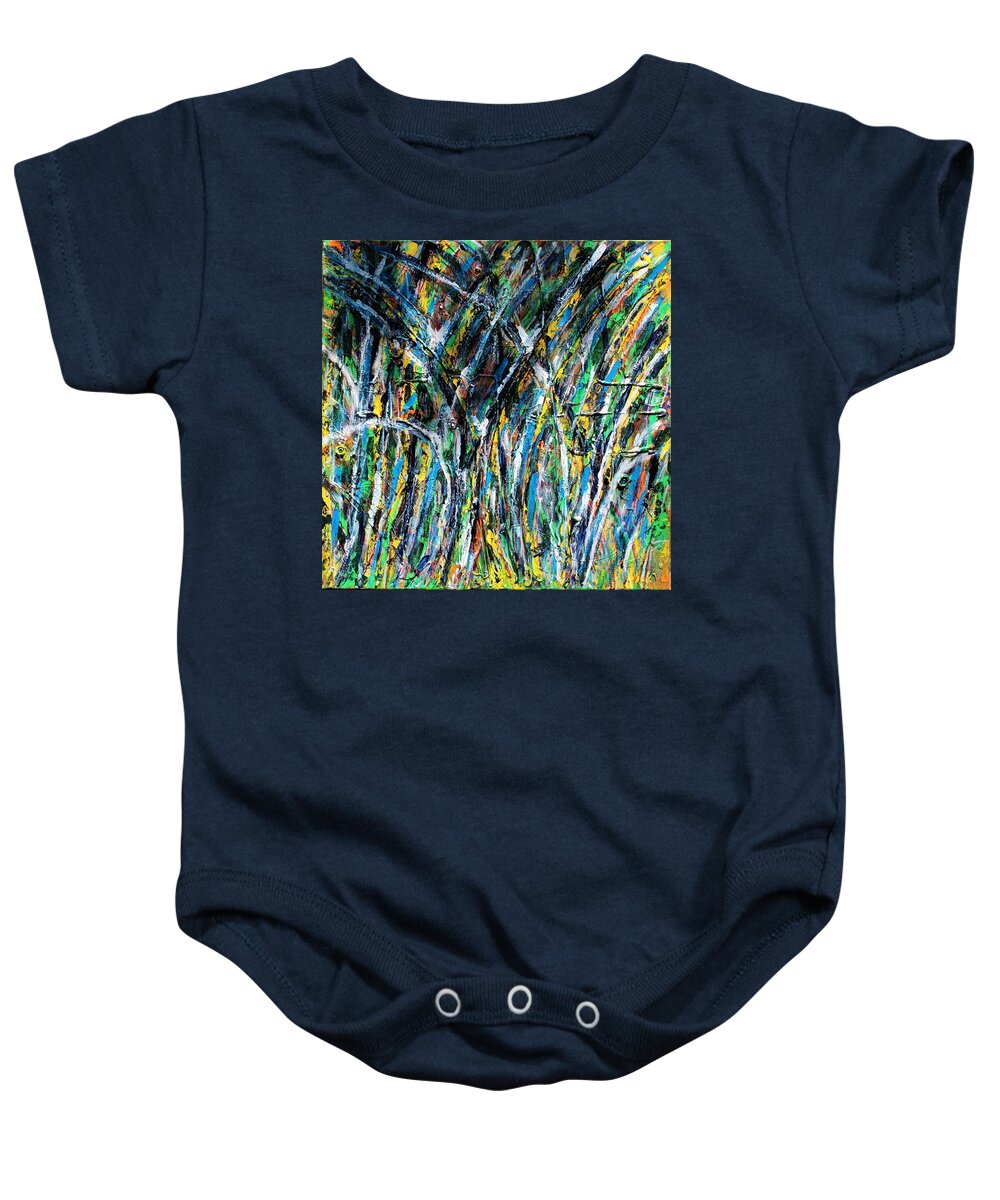Blue Baby Onesie featuring the painting Bright Summer Day by Pam O'Mara