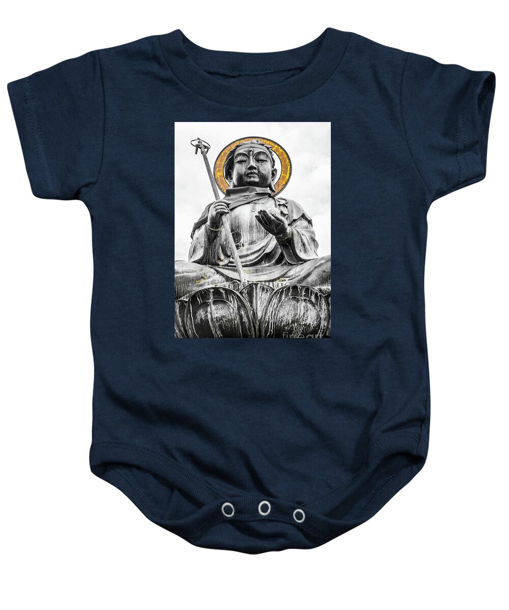 Buddha Baby Onesie featuring the photograph Buddha in Gold by Marcel Stevahn