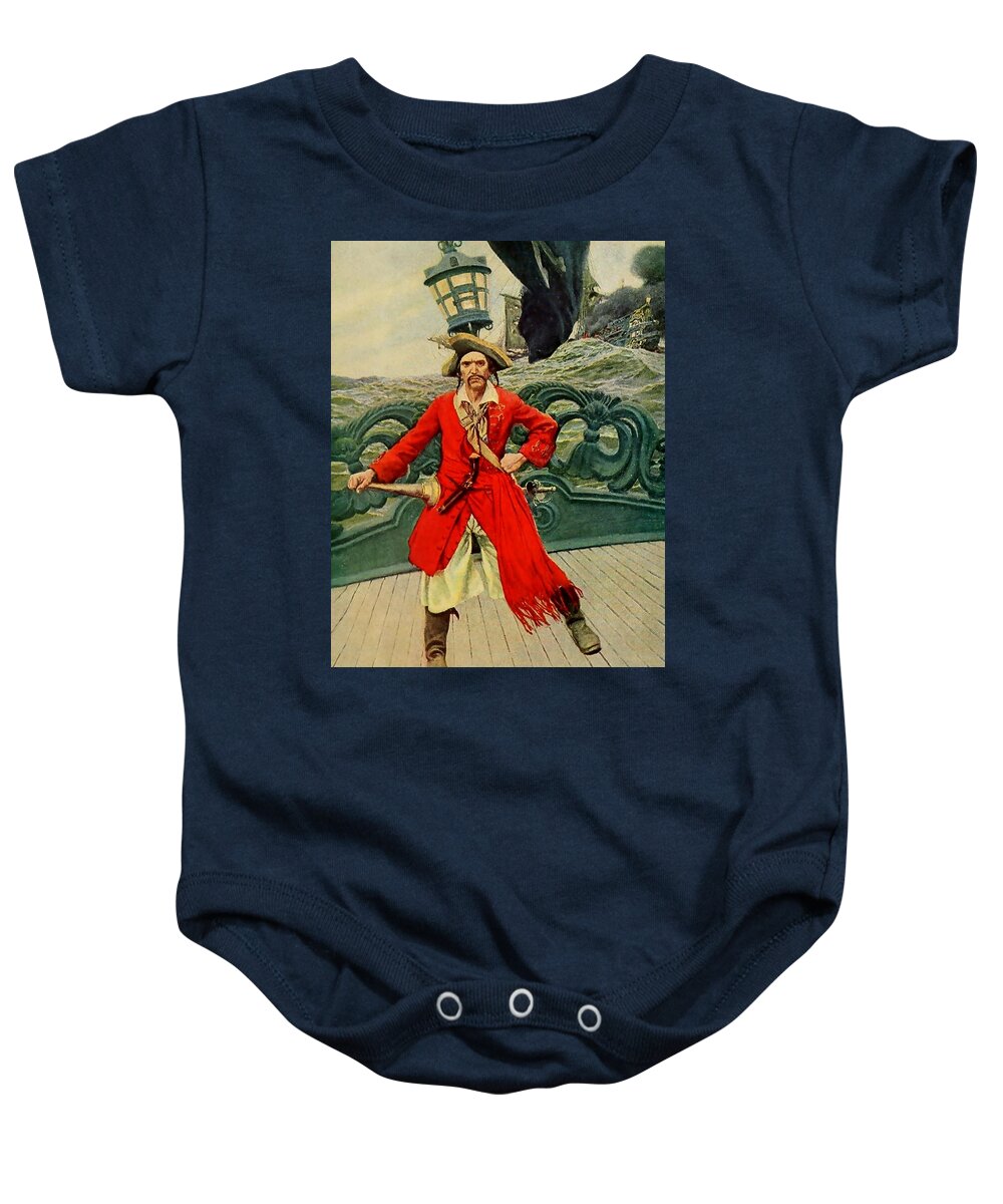 “howard Pyle” Baby Onesie featuring the digital art Captain Keitt by Patricia Keith