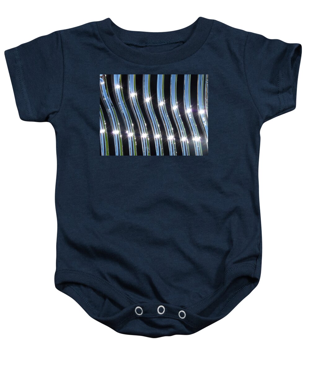 Abstract Baby Onesie featuring the digital art Chrome by T Oliver