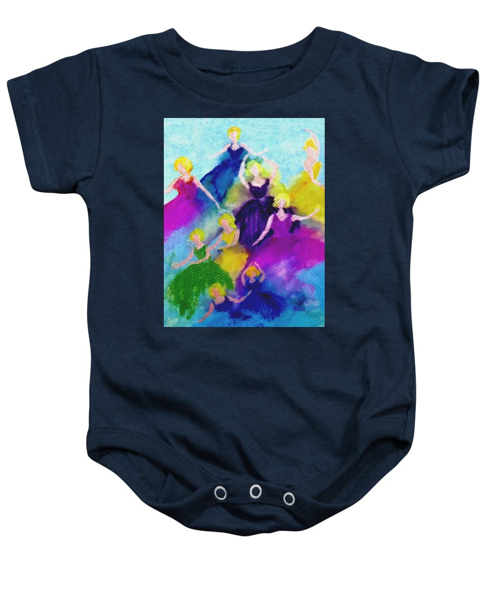 Dancers Baby Onesie featuring the painting Dancers by Vallee Johnson