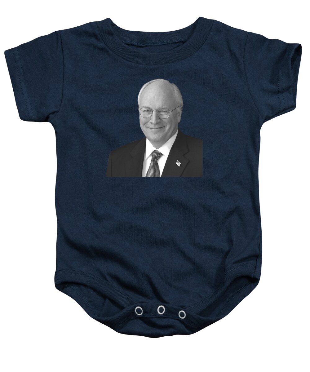 Dick Cheney Baby Onesie featuring the photograph Dick Cheney by War Is Hell Store