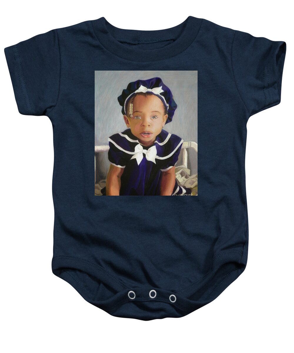 Baby Baby Onesie featuring the drawing Eden by Philippe Thomas