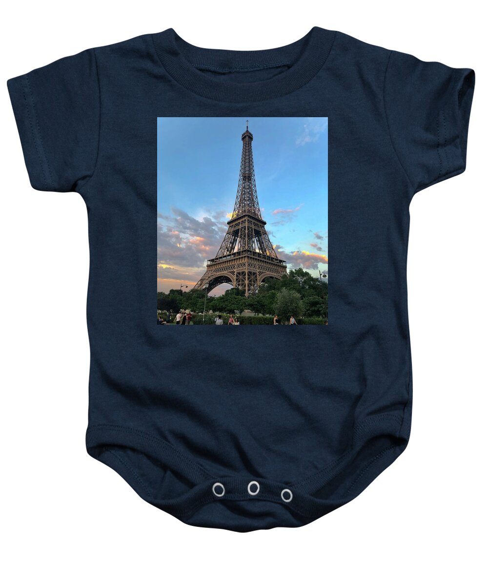 Paris Baby Onesie featuring the photograph Eiffel Tower by Charles Kraus
