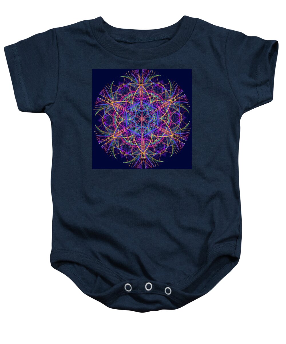 Abstract Baby Onesie featuring the photograph Evangeline's Seastar by Judy Kennedy