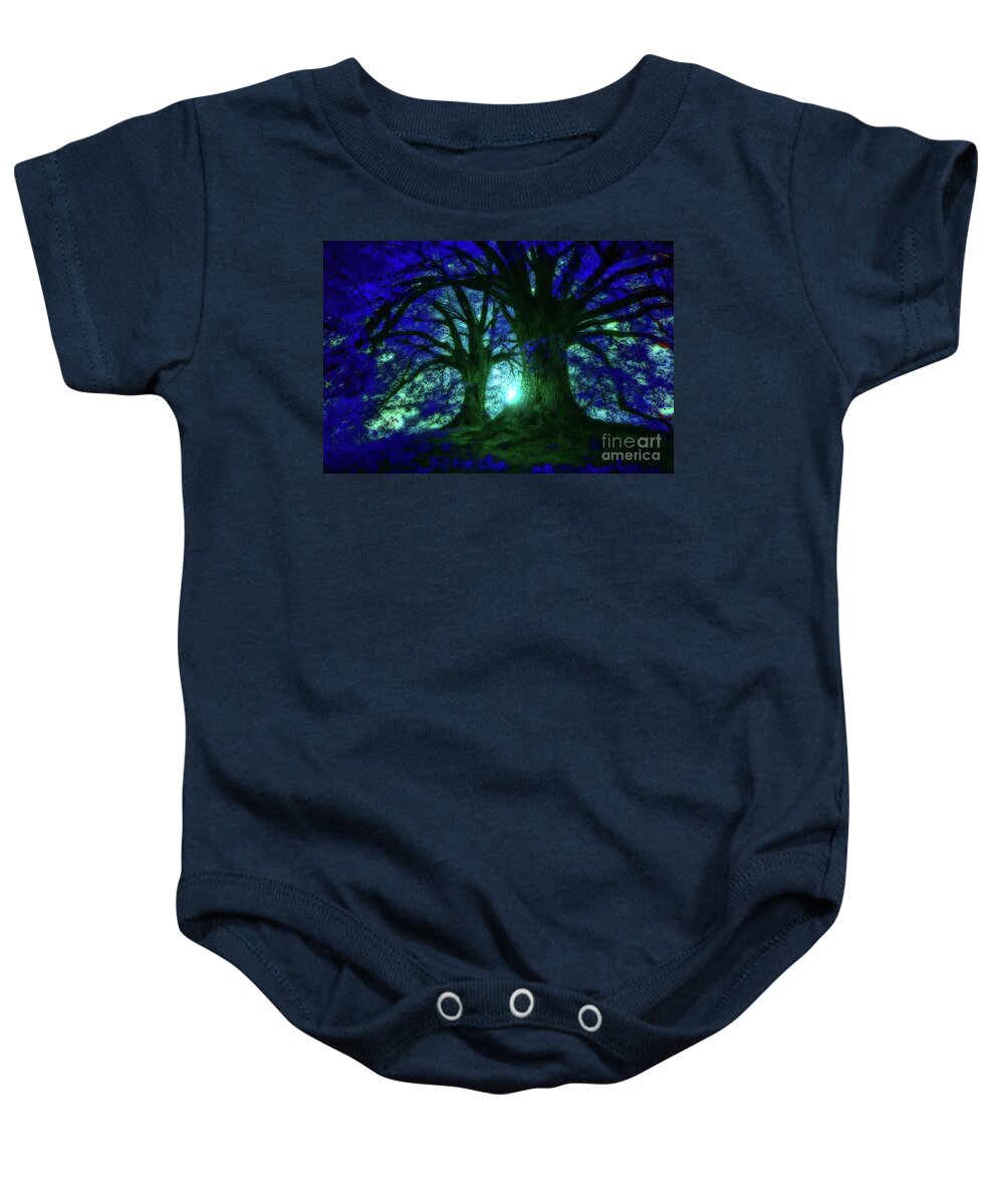 Fairytale Baby Onesie featuring the digital art Fairy Lights by Mimulux Patricia No