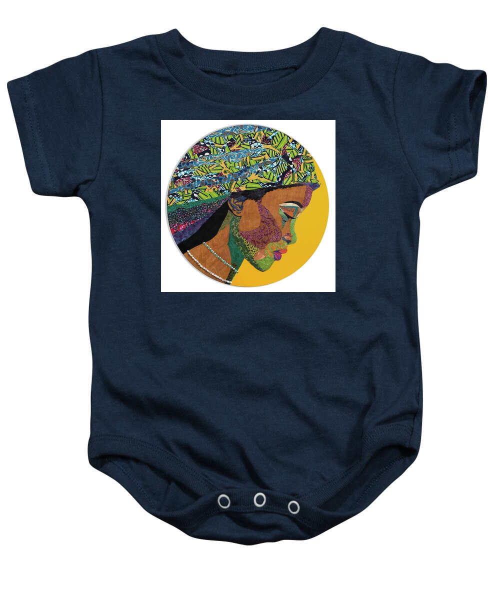 Black Art Baby Onesie featuring the tapestry - textile Faith -The Muse Collection by Apanaki Temitayo M