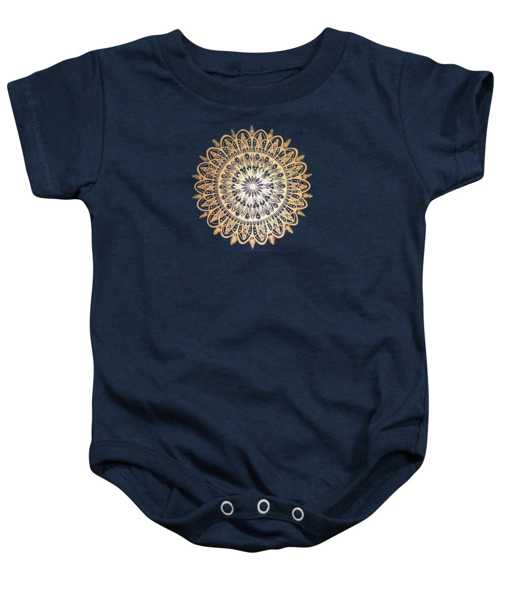 Mandala Baby Onesie featuring the painting Forest Meditation Mandala by Eseret Art