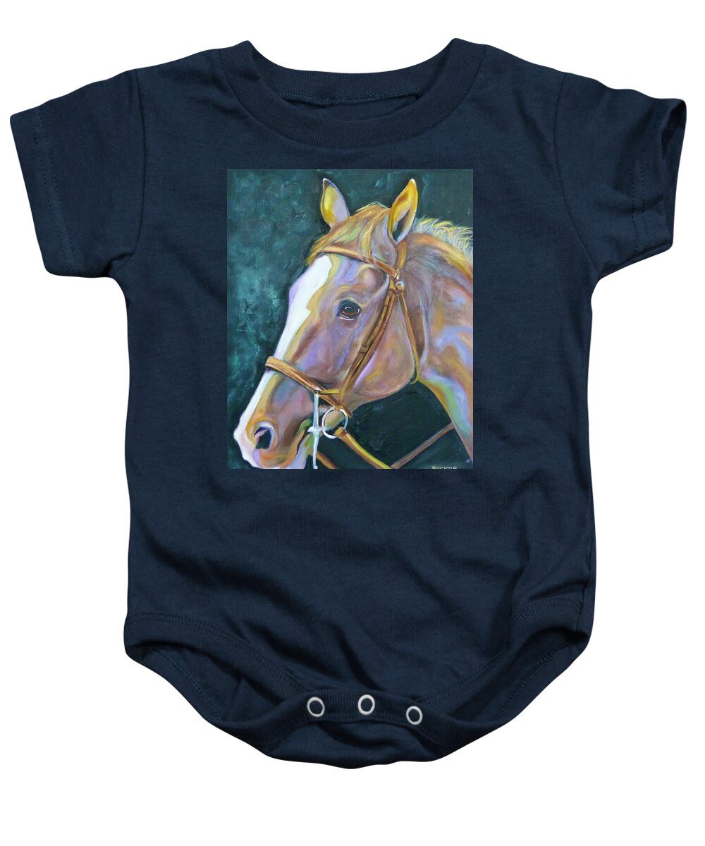 Horse Baby Onesie featuring the painting Full of Light by Susan A Becker