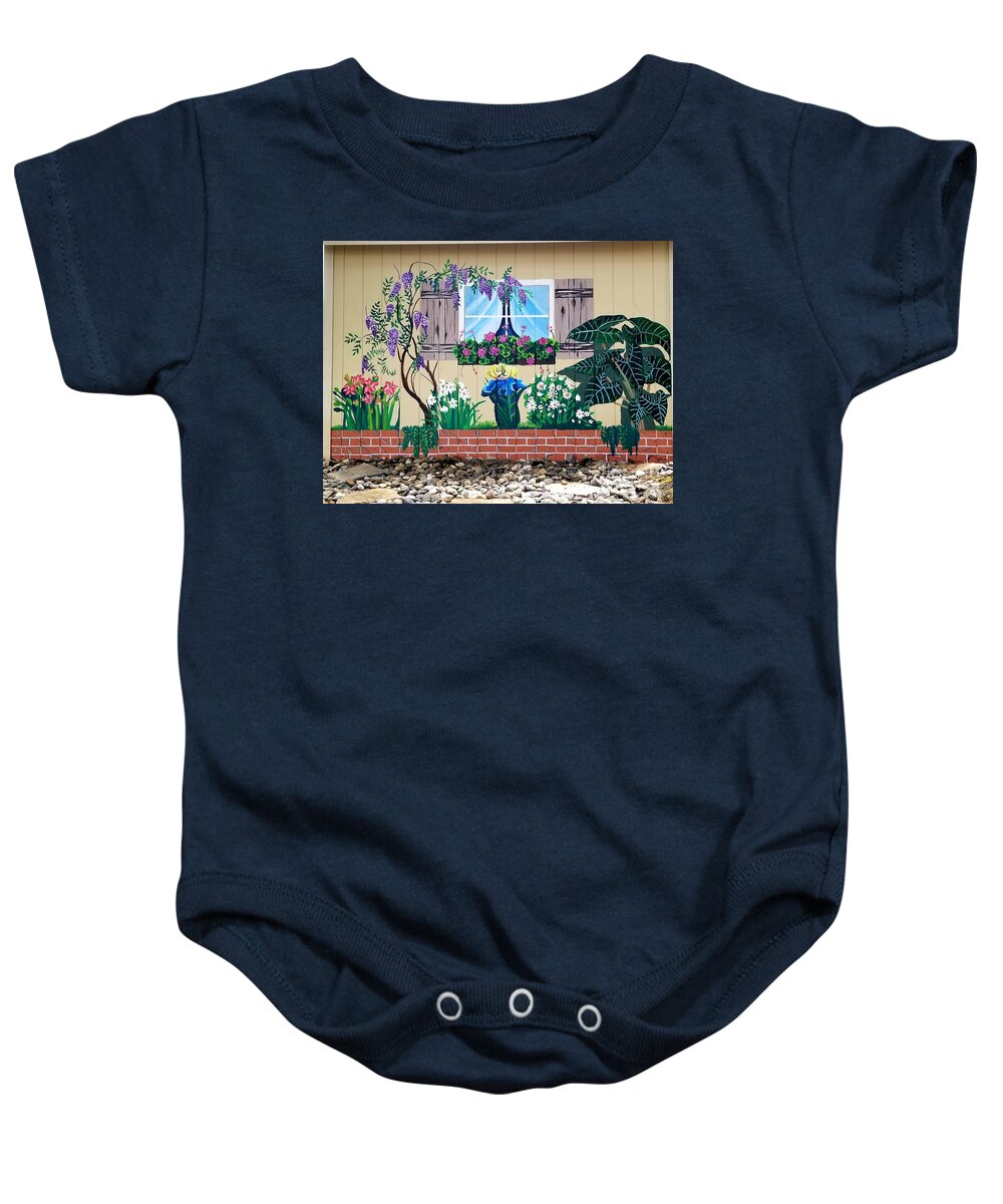 Mural Baby Onesie featuring the digital art Happy All Year Long by Yenni Harrison