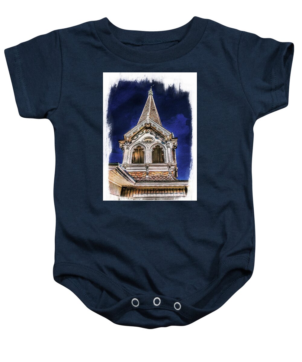 John Day Baby Onesie featuring the photograph Historic Beauty w/ Dream Vignette Border by Tammy Bryant