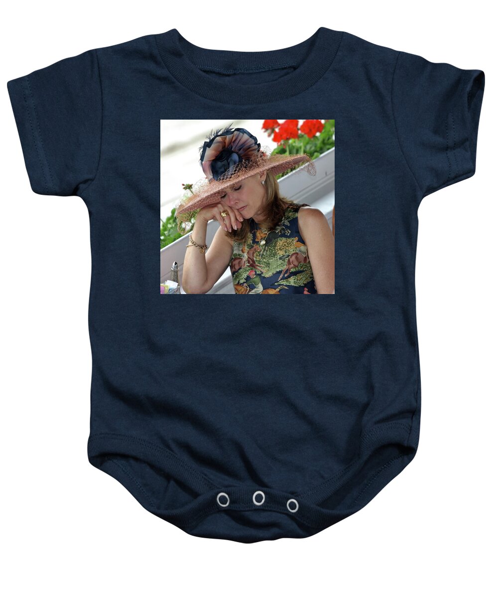  Baby Onesie featuring the photograph I Dressed Up for This? by Dorsey Northrup