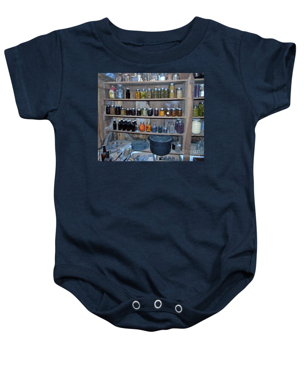 Dudley Farm Baby Onesie featuring the photograph Inside The Canning Room by D Hackett