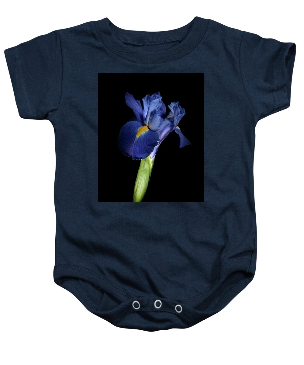 Macro Baby Onesie featuring the photograph Iris 041807 by Julie Powell