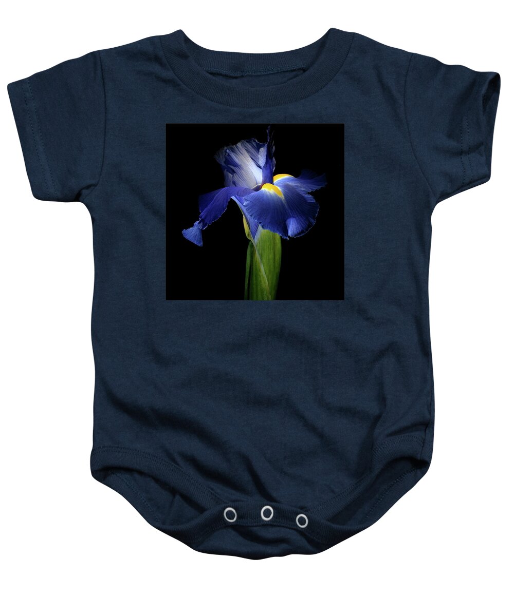 Macro Baby Onesie featuring the photograph Iris 041907 by Julie Powell