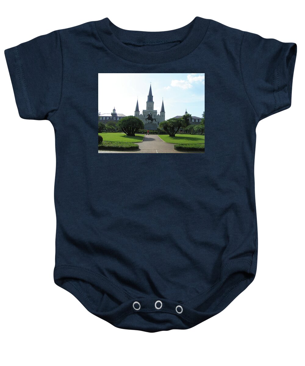 Jackson Square Baby Onesie featuring the photograph Jackson Square by Heather E Harman