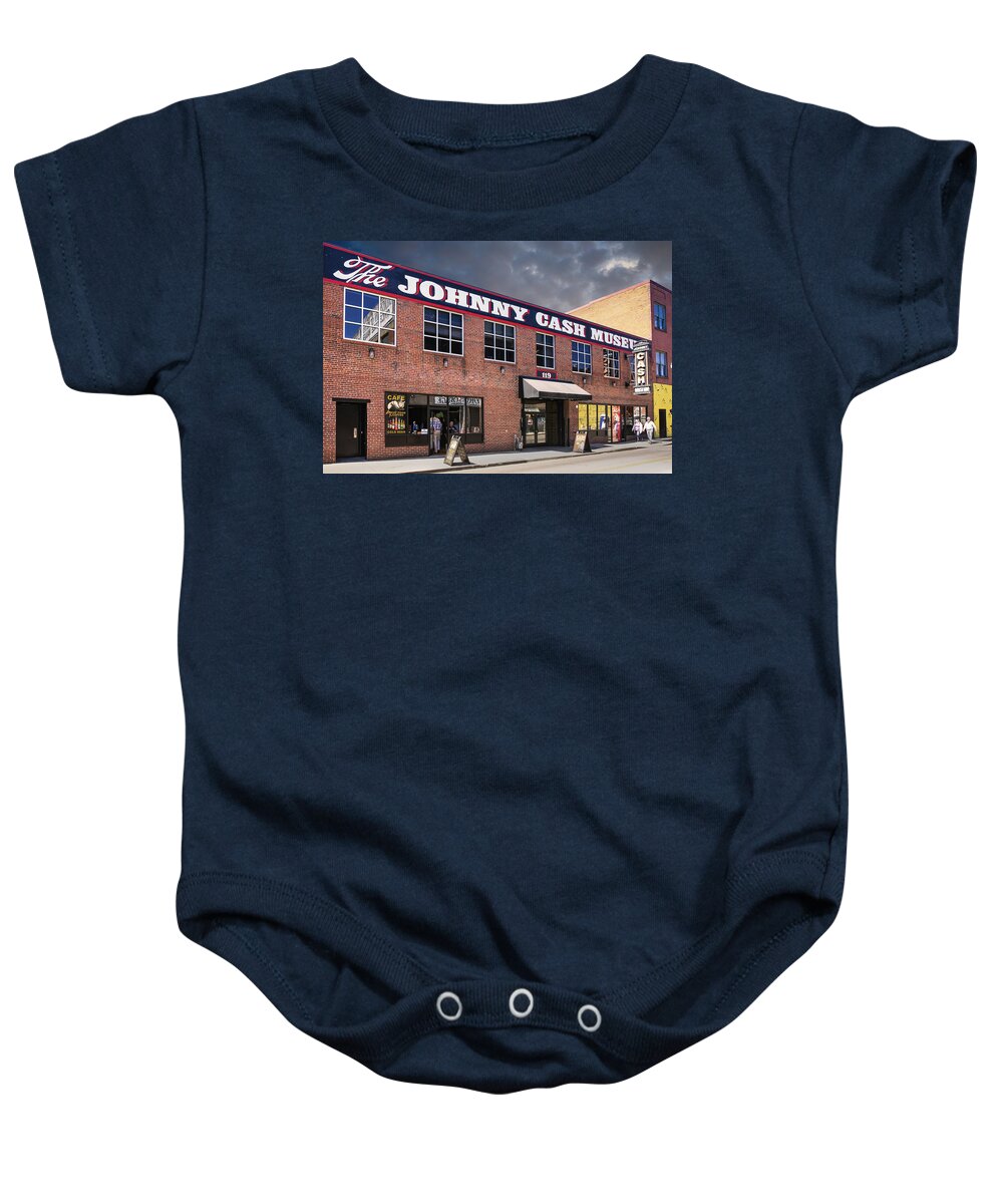Johnny Cash Baby Onesie featuring the photograph Johnny Cash Museum Nashville TN by Chris Smith