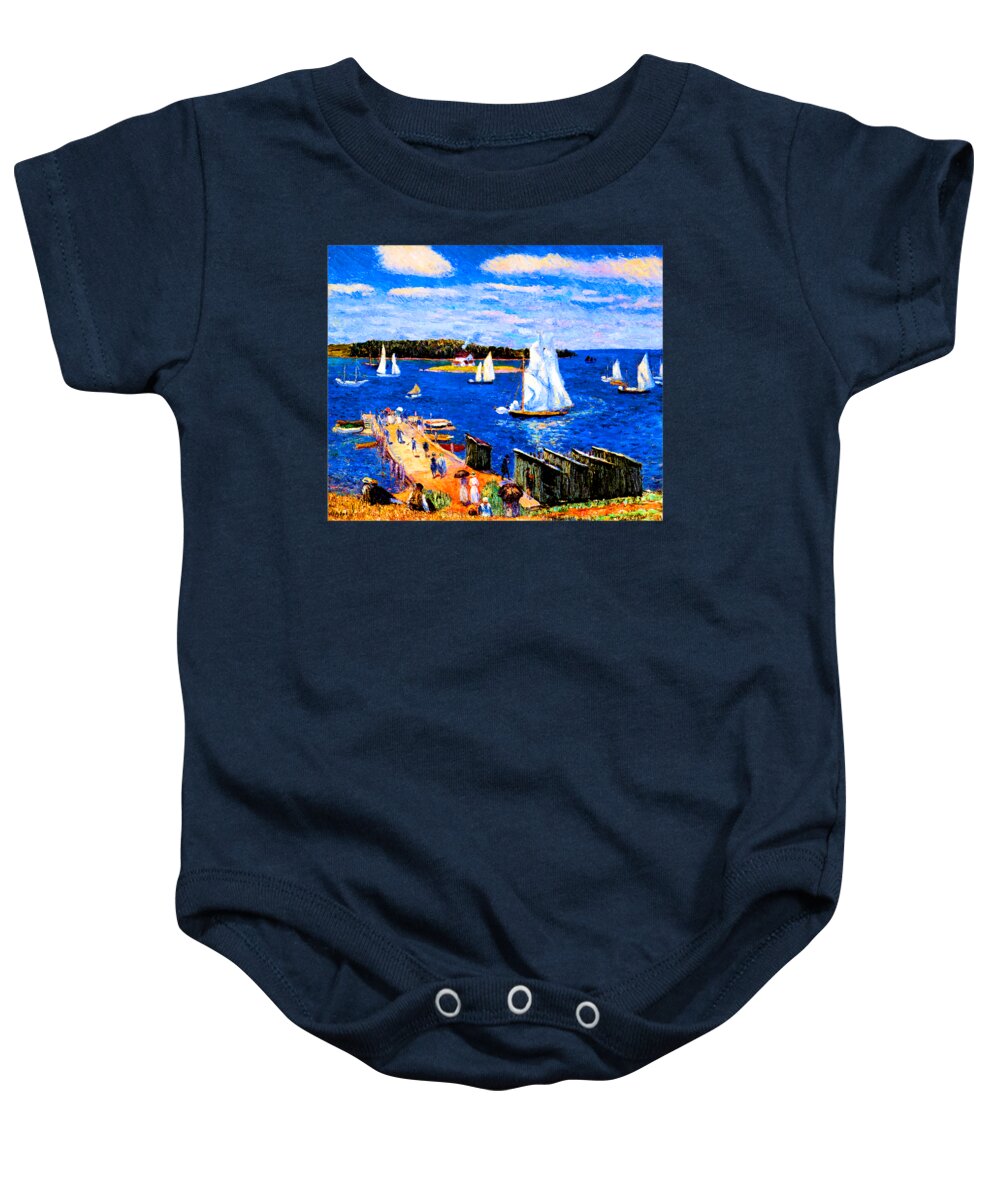 Glackens Baby Onesie featuring the painting Mahone Bay 1911 by William James Glackens
