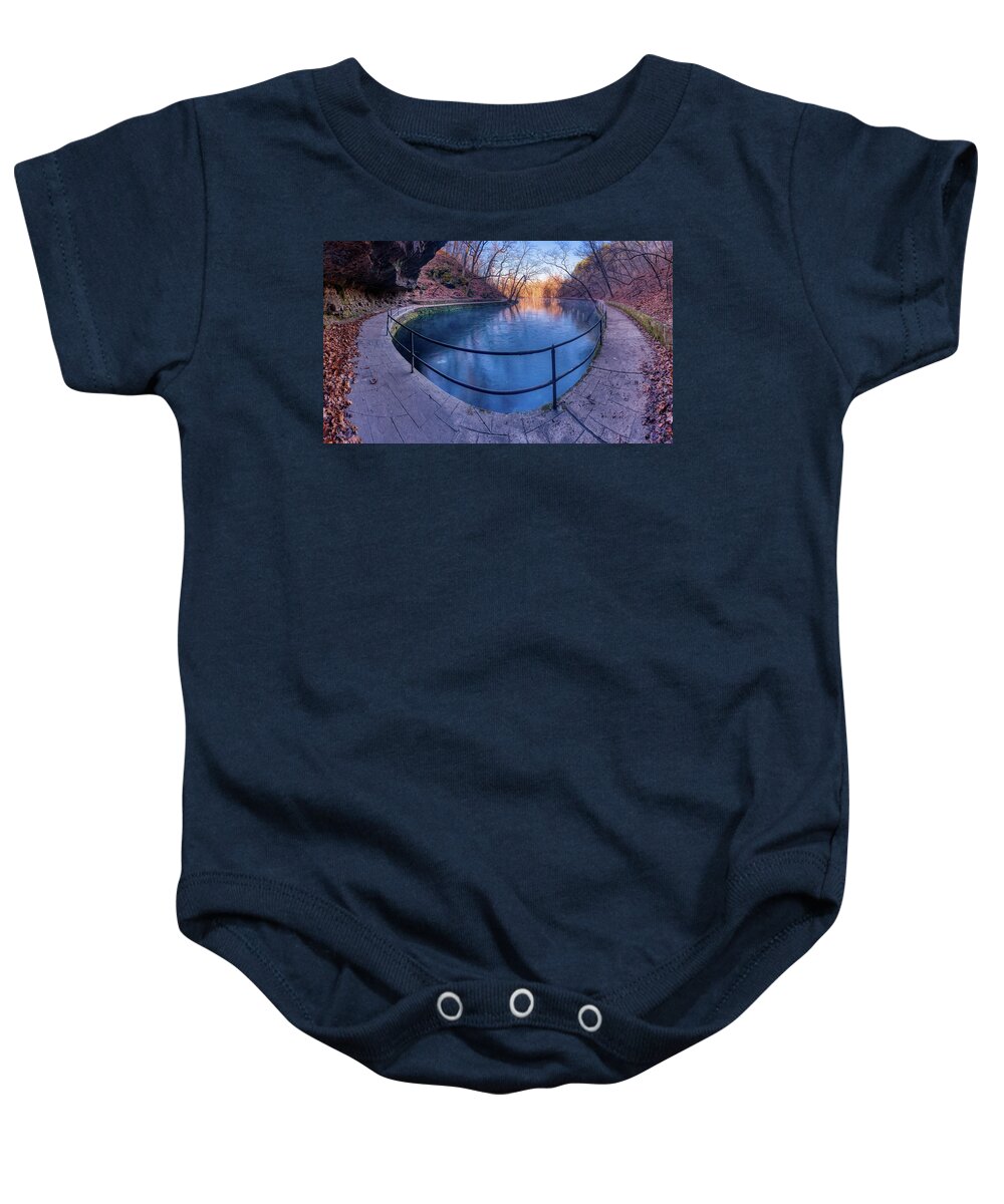Water Baby Onesie featuring the photograph Meramac Spring Panorama by Robert Charity