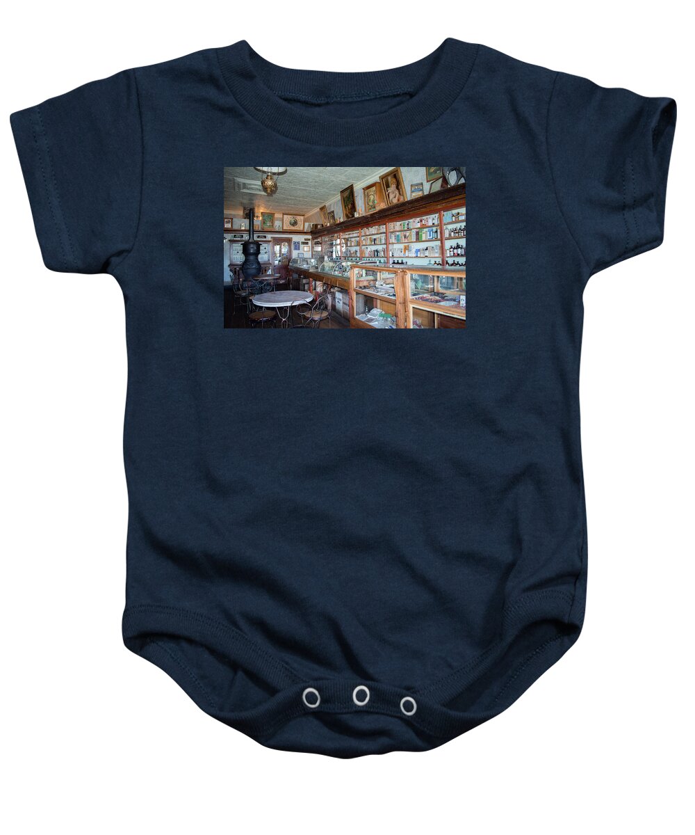 Merriam Drug Store Baby Onesie featuring the photograph Merriam Drug Store by Kyle Hanson