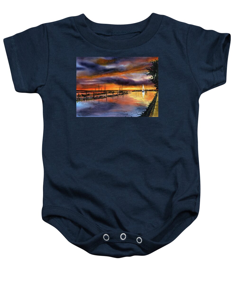 Portugal Baby Onesie featuring the painting Mirage - Olhao Ria Formosa Portugal by Dora Hathazi Mendes
