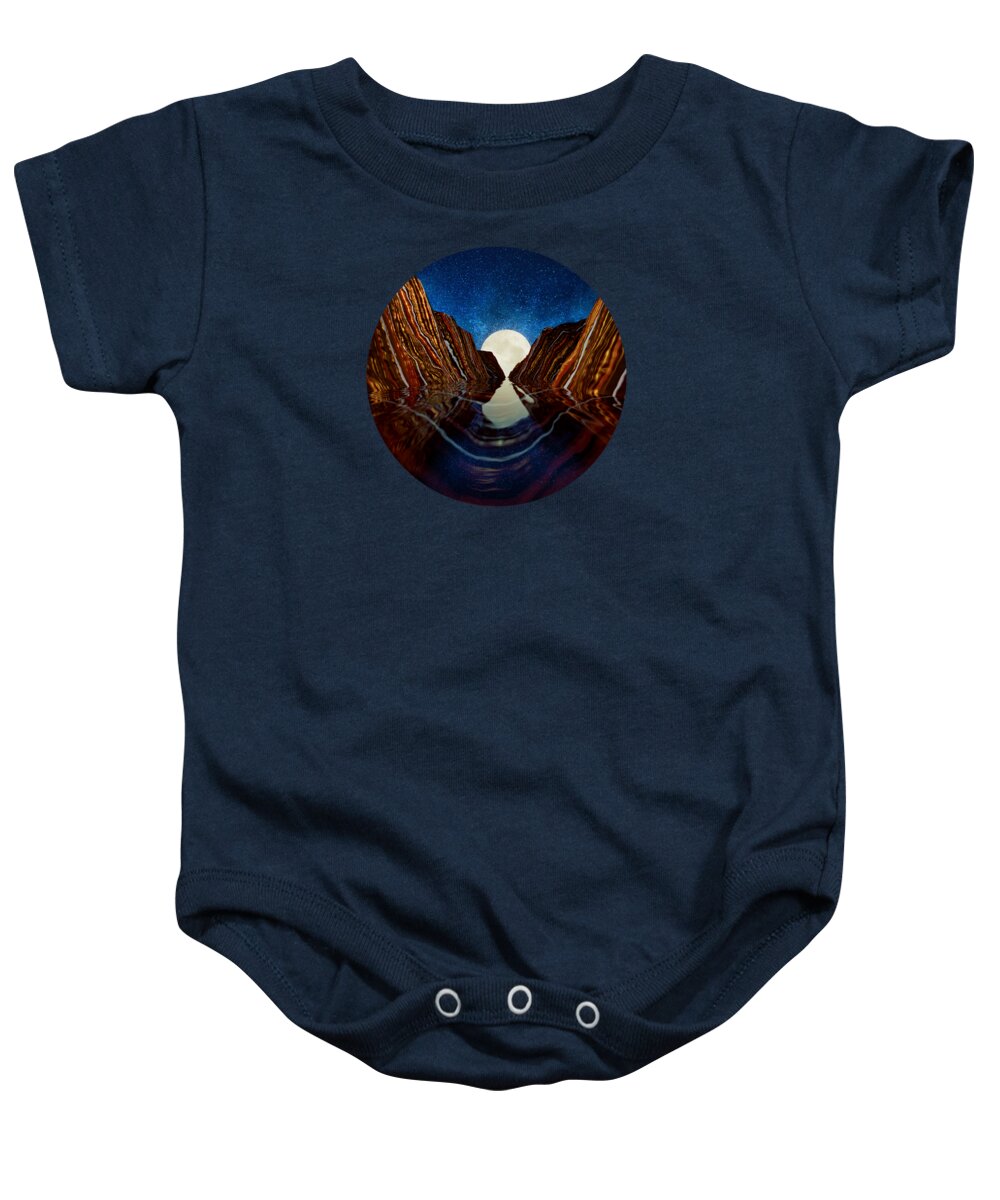 Moon Baby Onesie featuring the digital art Moon Reflection by Spacefrog Designs