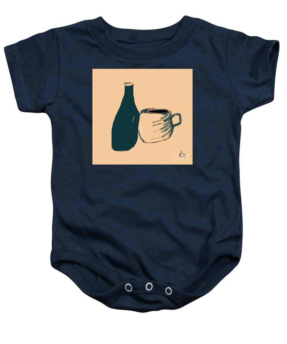 Milk Baby Onesie featuring the painting Morning Habits by Vesna Antic