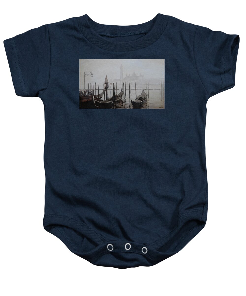 Venice Baby Onesie featuring the painting Morning in Venice by Masami IIDA