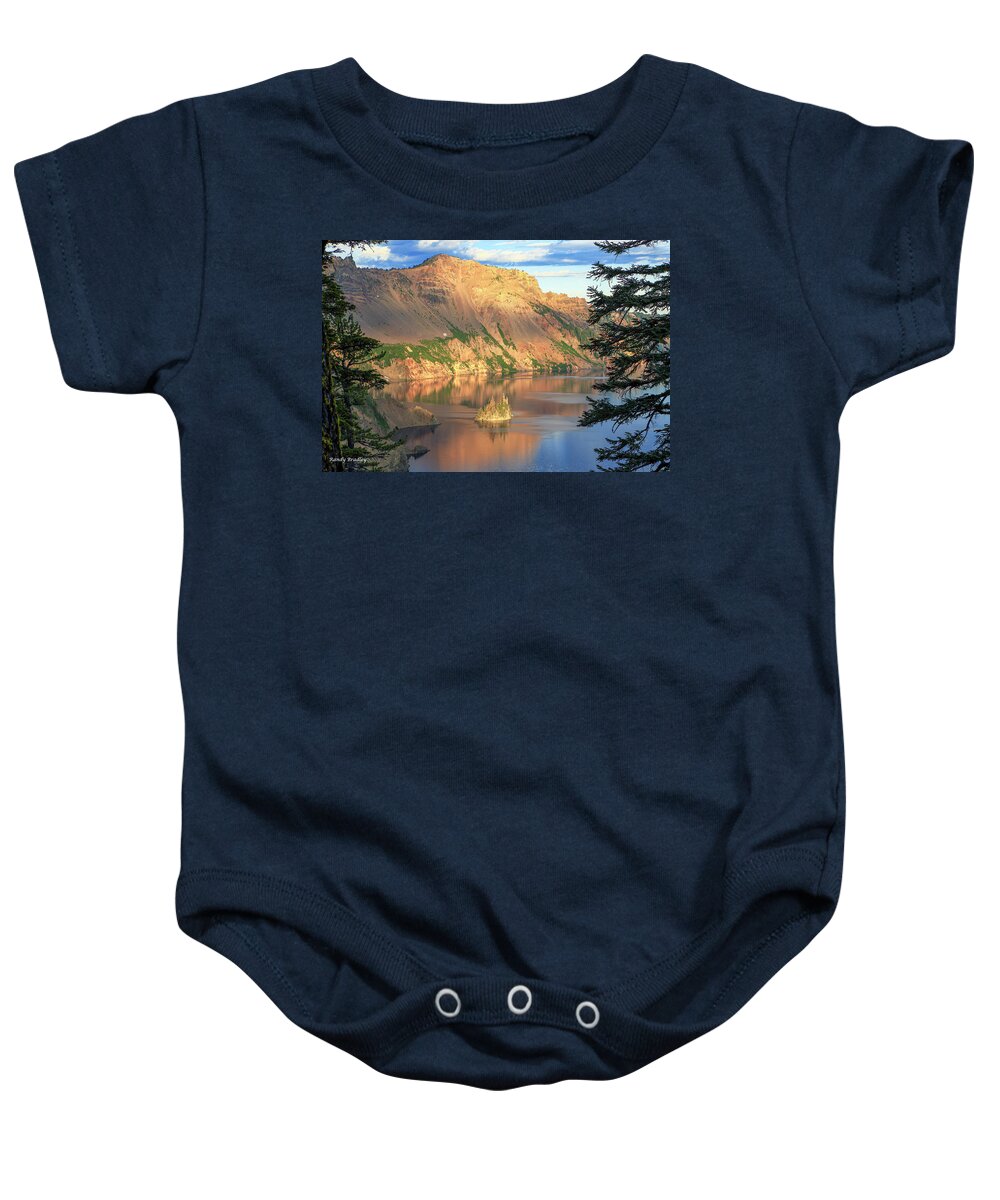 Island Baby Onesie featuring the photograph Morning light on Ship Rock by Randy Bradley