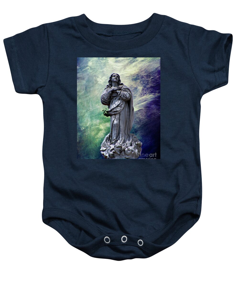 2151f Baby Onesie featuring the photograph Name The Saint by Al Bourassa
