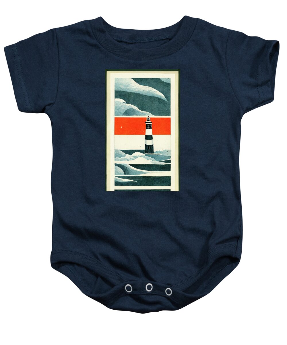 Nantucket Baby Onesie featuring the digital art Nantucket by Nickleen Mosher