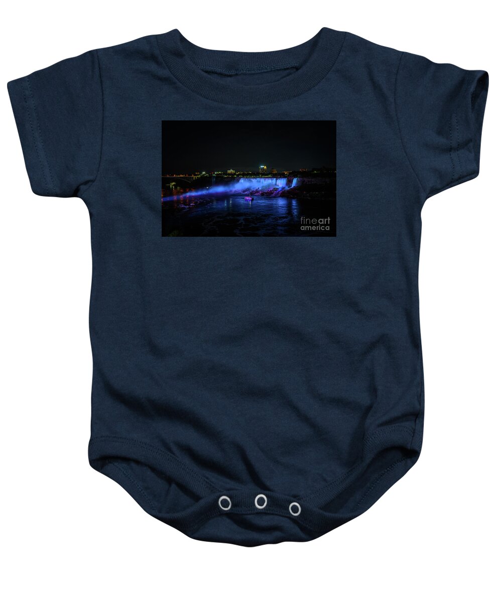 2022 Baby Onesie featuring the photograph Niagara Falls at Night by Stef Ko