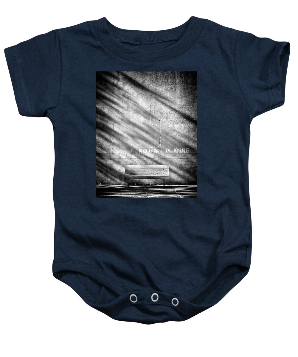  Baby Onesie featuring the photograph No Ball Playing by Steve Stanger